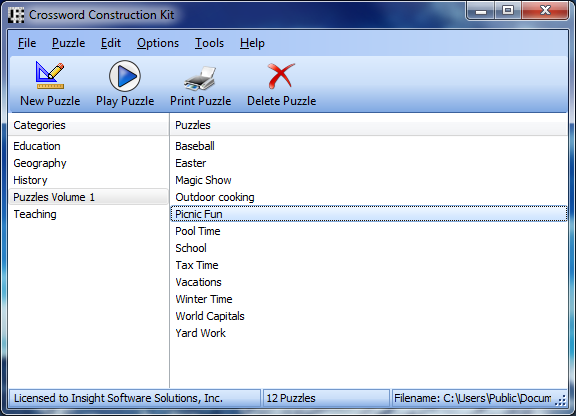 Crossword puzzles to print, solve or upload.